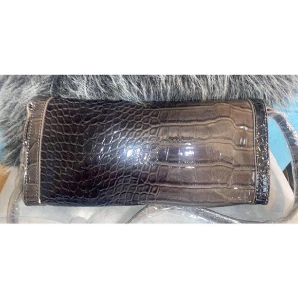 Sondra Roberts Squared Ombre Brown Clutch Shoulder Bag New - Picture 3 of 6